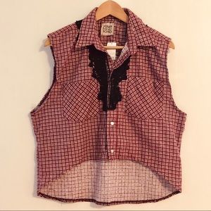 LF FURST of a KIND lace flannel top